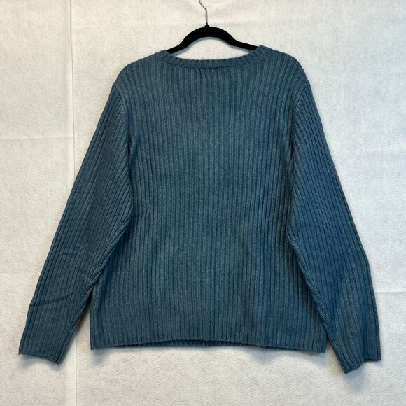 ST. JOHN’S BAY Women’s Pullover Sweater XL Denim Blue V Neck Long Sleeve NWT - Picture 12 of 15